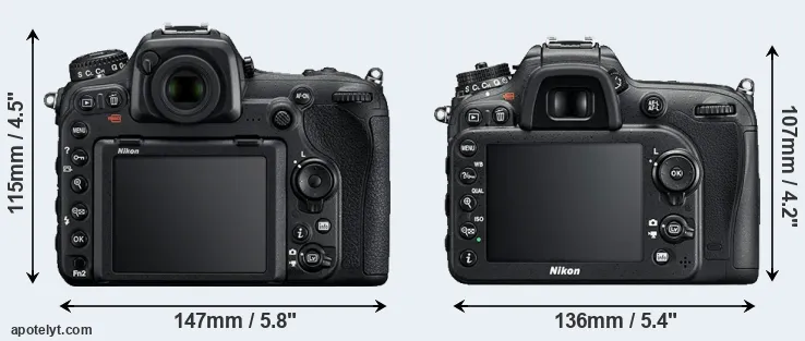 Comparison D500 or D7200 rear