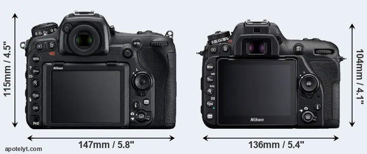 Comparison D500 or D7500 rear