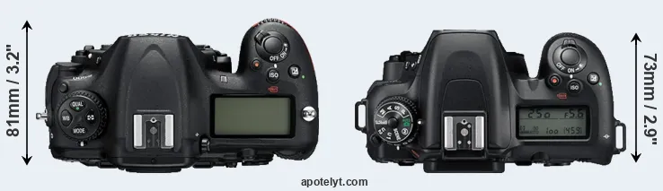 Compare D500 versus D7500 top