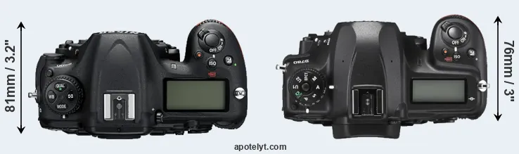Compare D500 versus D780 top