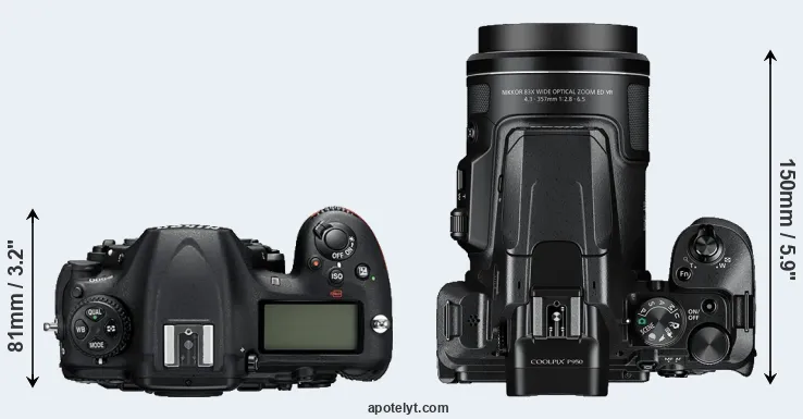 Compare D500 versus P950 top