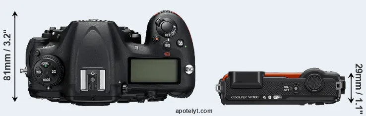 Compare D500 versus W300 top