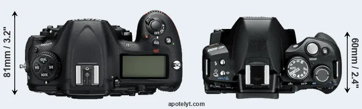 Compare D500 versus E-600 top