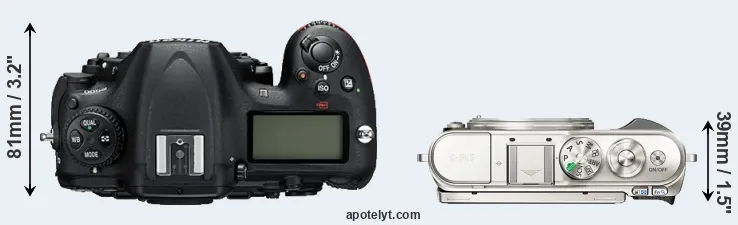 Compare D500 versus E-PL9 top