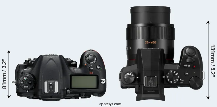 Compare D500 versus FZ1000 II top