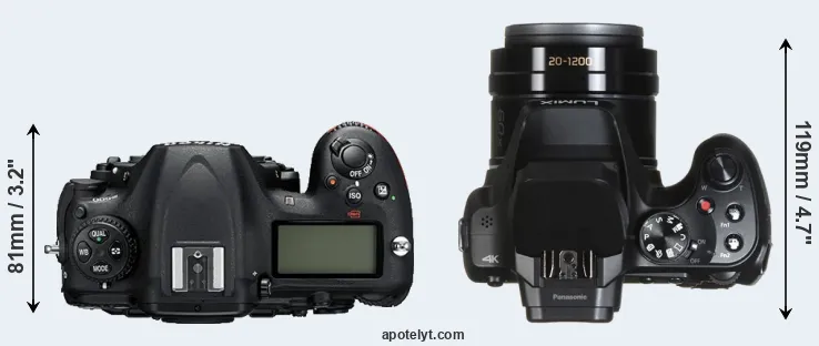 Compare D500 versus FZ82 top