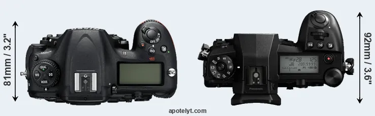 Compare D500 versus G9 top