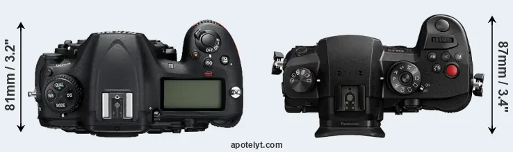 Compare D500 versus GH5 II top