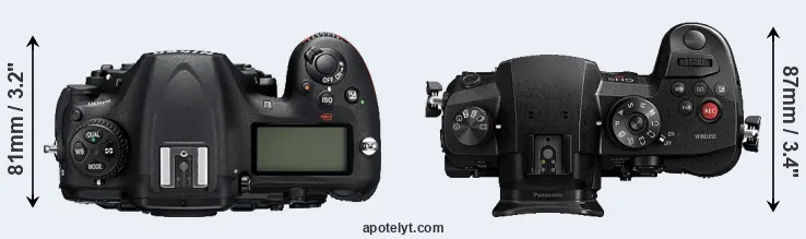 Compare D500 versus GH5s top