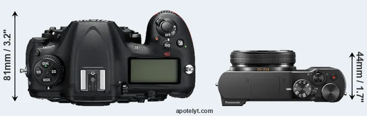 Compare D500 versus ZS100 top