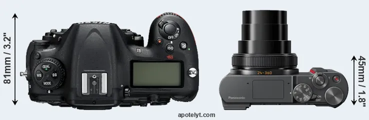 Compare D500 versus ZS200 top