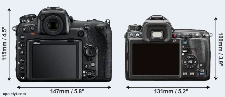 Comparison D500 or K-3 II rear