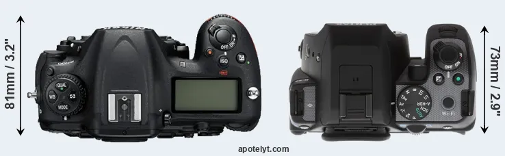 Compare D500 versus K-S2 top