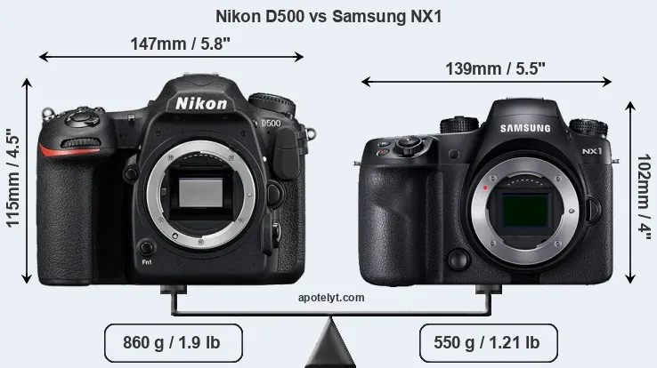 Size Nikon D500 vs Samsung NX1