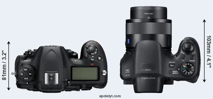 Compare D500 versus HX350 top