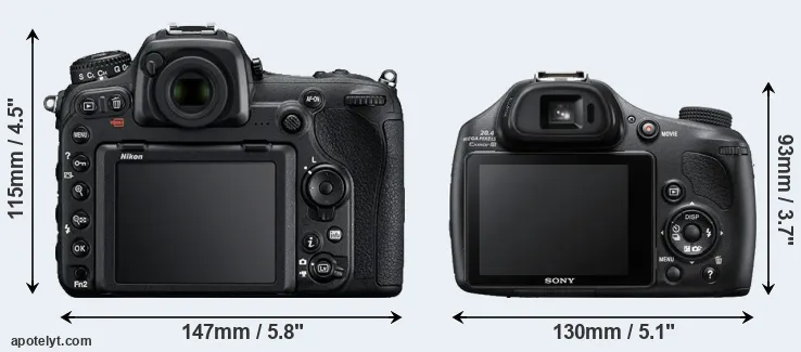 Comparison D500 or HX400V rear