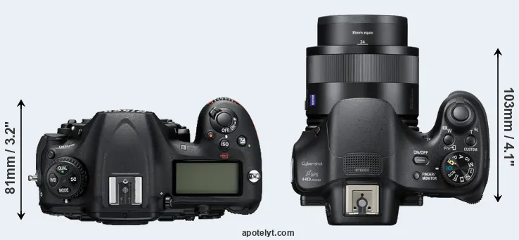 Compare D500 versus HX400V top