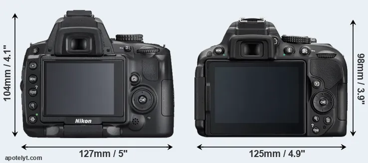 Comparison D5000 or D5300 rear