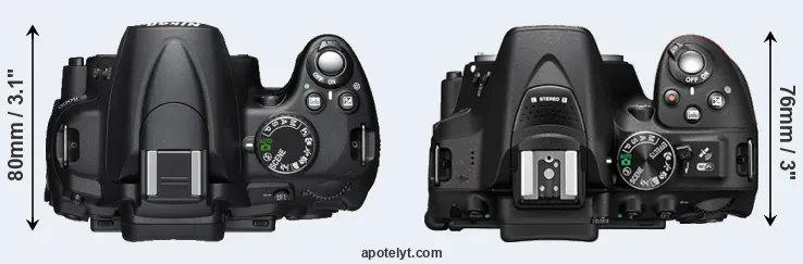 Compare D5000 versus D5300 top