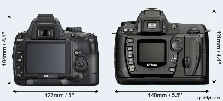 Comparison D5000 or D70 rear