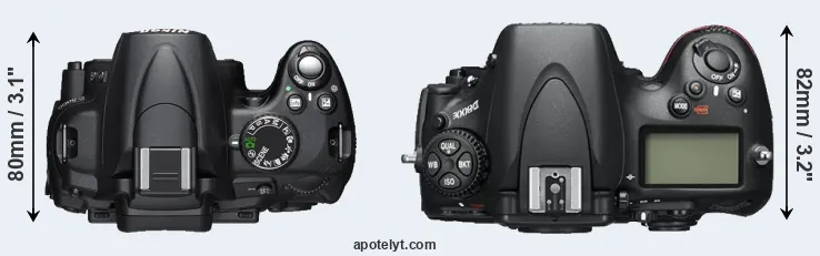 Compare D5000 versus D800E top