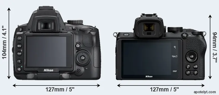 Comparison D5000 or Z50 rear