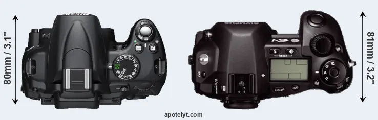 Compare D5000 versus E-1 top