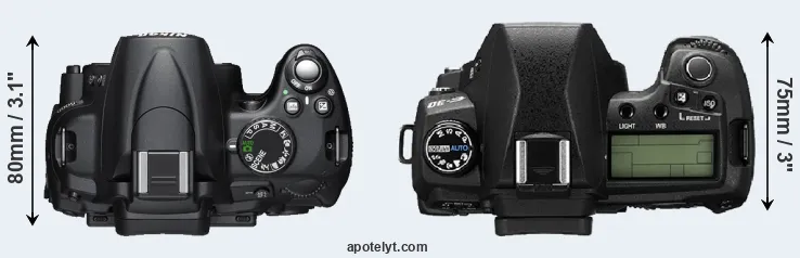 Compare D5000 versus E-30 top