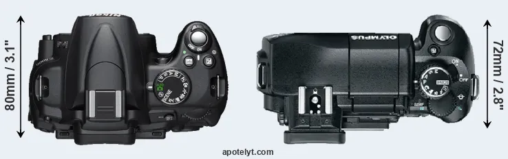 Compare D5000 versus E-330 top