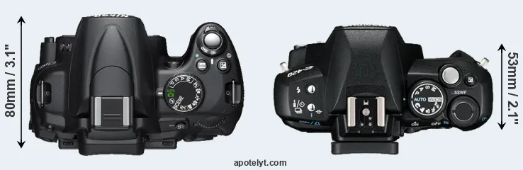 Compare D5000 versus E-420 top