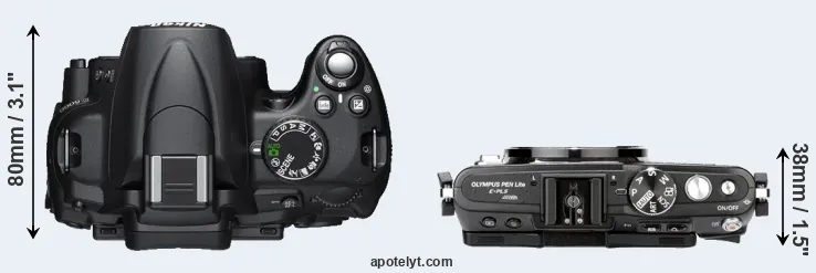 Compare D5000 versus E-PL5 top