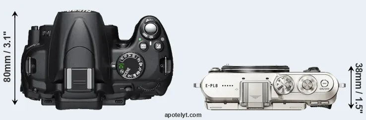 Compare D5000 versus E-PL8 top