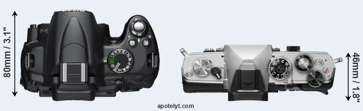Compare D5000 versus OM-3 top