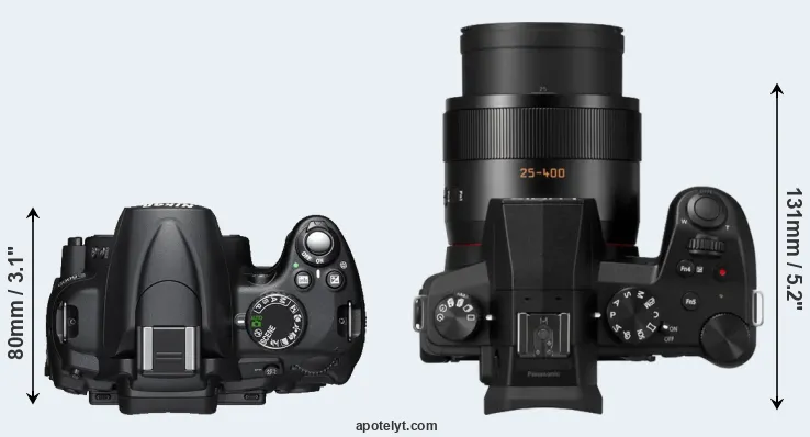 Compare D5000 versus FZ1000 II top