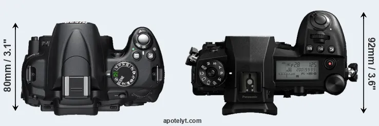Compare D5000 versus G9 top