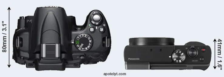 Compare D5000 versus TZ90 top