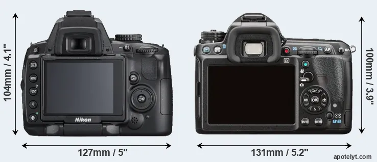 Comparison D5000 or K-3 II rear