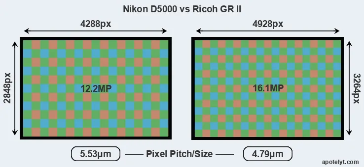 D5000 versus GR II MP