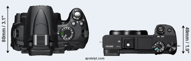 Compare D5000 versus A6300 top