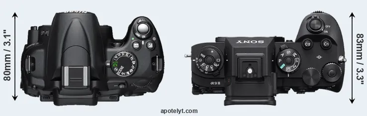 Compare D5000 versus A9 III top