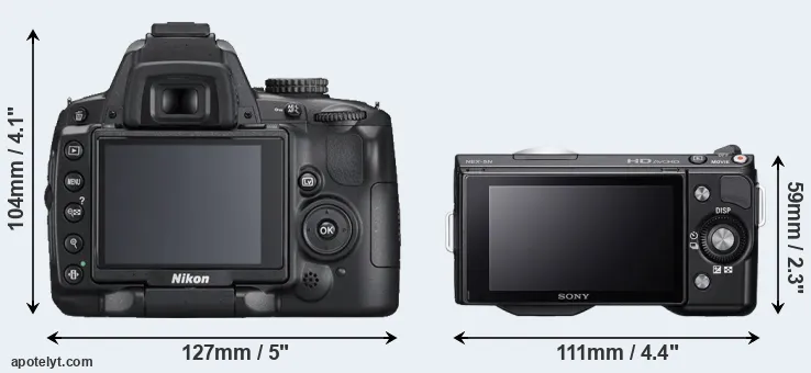 Comparison D5000 or NEX-5N rear