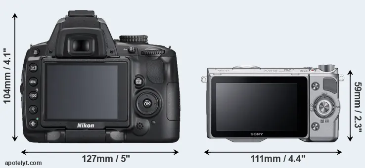 Comparison D5000 or NEX-5T rear