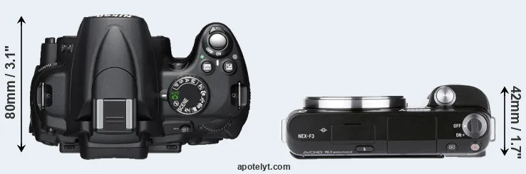 Compare D5000 versus NEX-F3 top