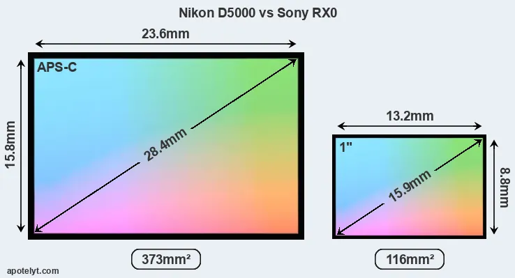 Nikon D5000 and Sony RX0 sensor measures