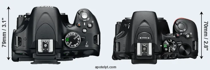 Compare D5100 versus D5600 top