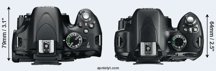 Compare D5100 versus D60 top