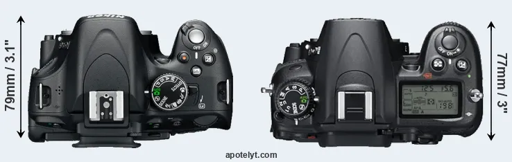 Compare D5100 versus D7000 top