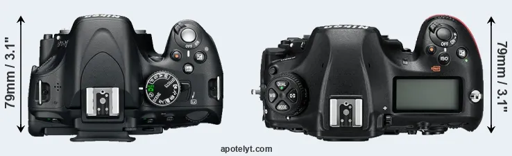 Compare D5100 versus D850 top