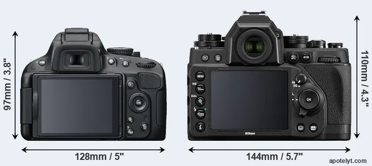 Comparison D5100 or Df rear