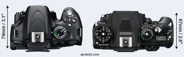 Compare D5100 versus Df top